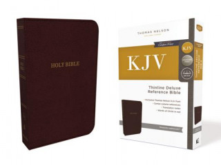 Kniha KJV, Deluxe Thinline Reference Bible, Leathersoft, Burgundy, Red Letter, Comfort Print Thomas Nelson
