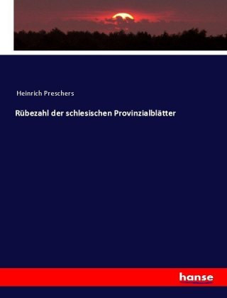 Knjiga Rubezahl der schlesischen Provinzialblatter Heinrich Preschers