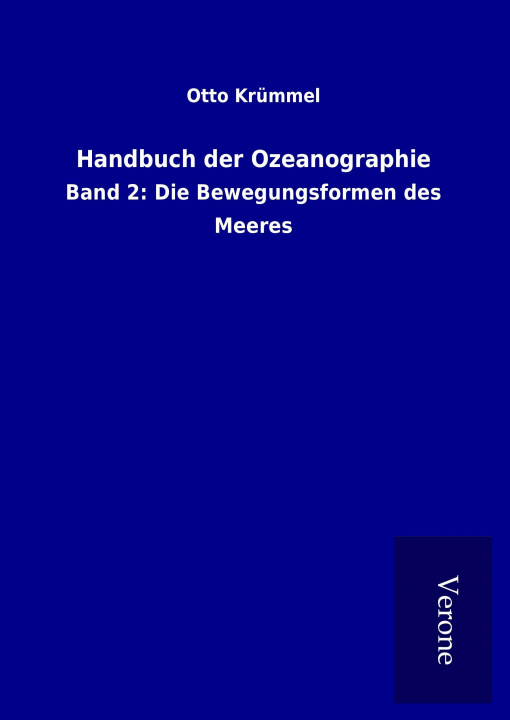 Kniha Handbuch der Ozeanographie Otto Krümmel