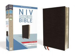 Kniha NIV, Thinline Bible, Large Print, Bonded Leather, Black, Red Letter Edition Zondervan