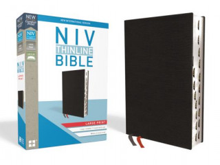 Carte NIV, Thinline Bible, Large Print, Bonded Leather, Black, Indexed, Red Letter Edition Zondervan