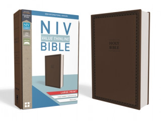 Carte NIV, Value Thinline Bible, Large Print, Imitation Leather, Brown Zondervan