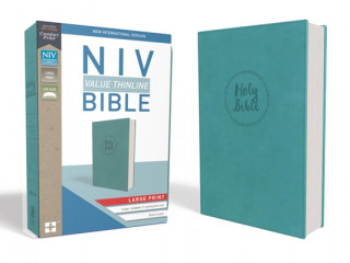 Knjiga NIV, Value Thinline Bible, Large Print, Imitation Leather, Blue Zondervan