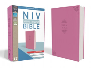 Książka NIV, Value Thinline Bible, Large Print, Imitation Leather, Pink Zondervan