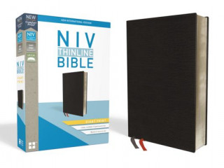 Carte NIV, Thinline Bible, Giant Print, Bonded Leather, Black, Indexed, Red Letter Edition Zondervan