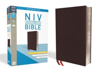 Knjiga NIV, Thinline Bible, Giant Print, Bonded Leather, Burgundy, Red Letter Edition Zondervan