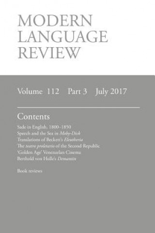 Carte Modern Language Review (112 D. F. CONNON