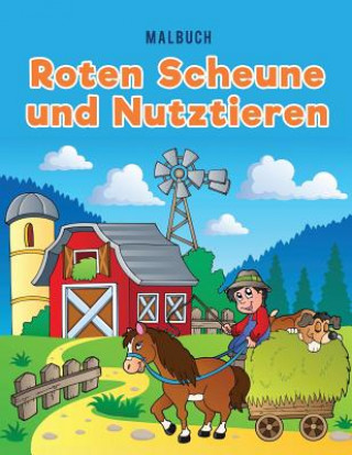 Knjiga Malbuch roten Scheune und Nutztieren Coloring Pages for Kids