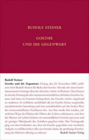 Książka Goethe und die Gegenwart Rudolf Steiner