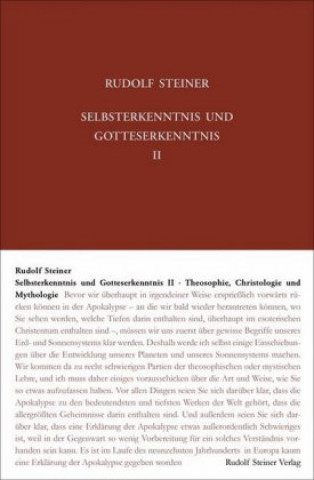Carte Selbsterkenntnis und Gotteserkenntnis 2 Rudolf Steiner