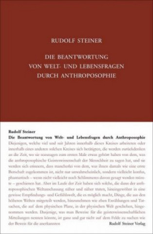 Kniha Die Beantwortung von Welt- und Lebensfragen durch Anthroposophie Rudolf Steiner