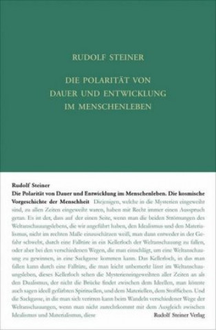 Książka Die Polarität von Dauer und Entwickelung im Menschenleben Rudolf Steiner