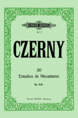 Kniha 30 estudios de mecanismo op. 849 KARL CZERNY
