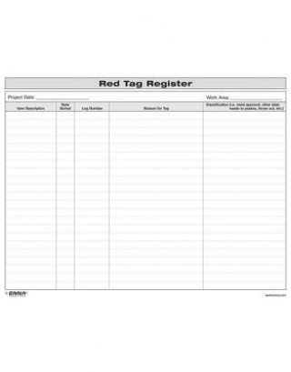 Carte 5S Red Tag Register Form Enna