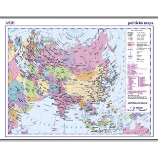 Tiskanica Asie příruční politická mapa 