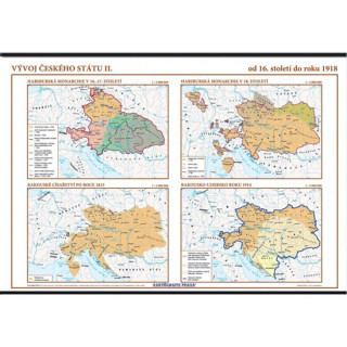 Libro Vývoj českého státu II. (od 16. století do roku 1918) – školní nástěnná mapa/136 x 96 cm 