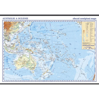 Kniha Austrálie a Oceánie - školní nástěnná zeměpisná mapa 1:13 mil./136x96 cm 