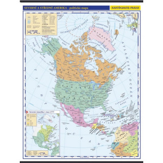 Carte Severní a střední Amerika - školní nástěnná politická mapa 1:10 mil./96x126,5 cm 