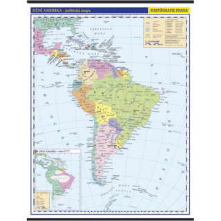 Carte Jižní Amerika - školní nástěnná politická mapa 1:10 mil./96x126,5 cm 