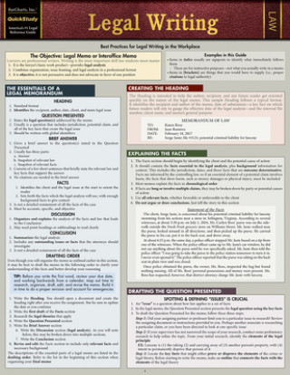Carte Legal Writing: Quickstudy Laminated Reference Guide Barcharts Inc