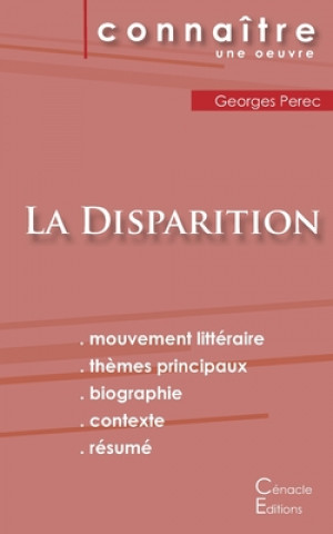 Książka Fiche de lecture La Disparition de Georges Perec (Analyse litteraire de reference et resume complet) Georges Perec