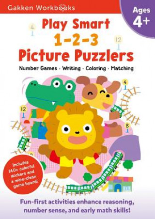 Книга Play Smart 1-2-3 Picture Puzzlers Age 4+: Pre-K Activity Workbook with Stickers for Toddlers Ages 4, 5, 6: Learn Using Favorite Themes: Tracing, Mazes Gakken Early Childhood Experts