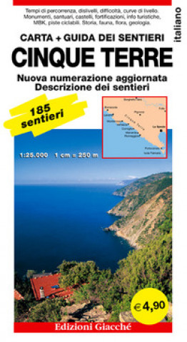 Tiskanica Cinque Terre. Carta + Guida dei sentieri. 185 sentieri, scala 1:25.000 