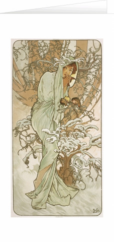 Papírenské zboží Blahopřání Alfons Mucha – Winter 