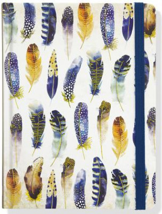 Papírenské zboží Jrnl Mid Watercolor Feathers Inc Peter Pauper Press