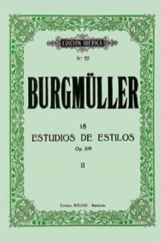 Kniha 18 estudios de estilos op. 109 : para piano F. Burgmüller