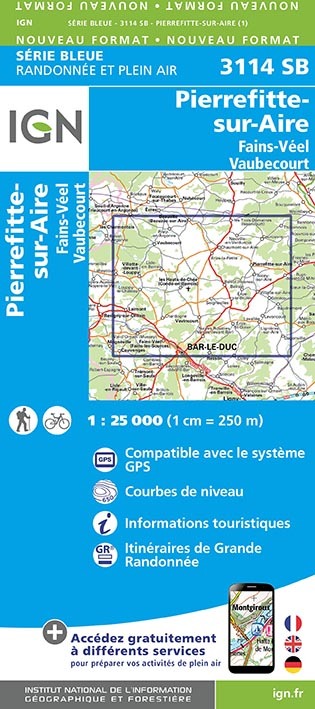 Prasa 3114SB Pierrefitte-sur-Aire Fains-Véel Vaubecourt 1:25000 