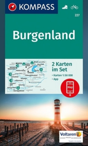 Nyomtatványok KOMPASS Wanderkarten-Set 227 Burgenland (2 Karten) 1:50.000 Kompass-Karten Gmbh