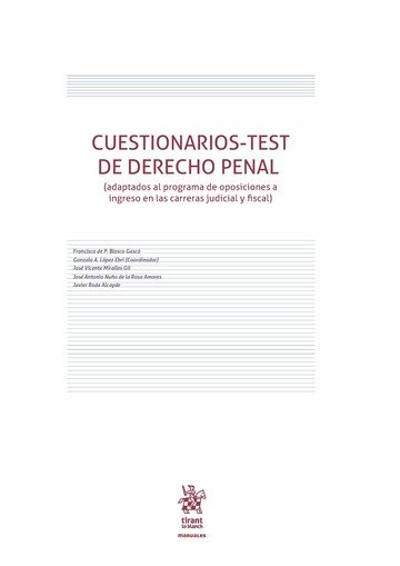 Kniha Cuestionarios-test de Derecho Penal 