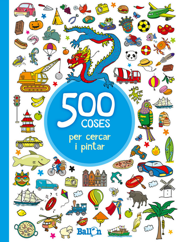 Knjiga 500 coses per cercar i pintar - Blau 