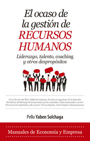 Book OCASO DE LA GESTIÓN DE RECURSOS HUMANOS, EL PELLO YABEN SOLCHAGA