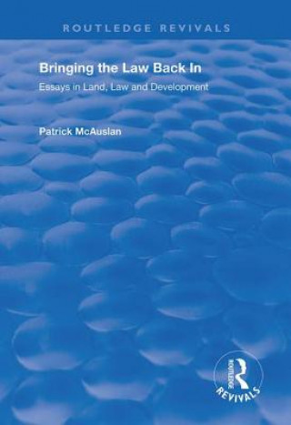 Book Bringing the Law Back In Patrick McAuslan