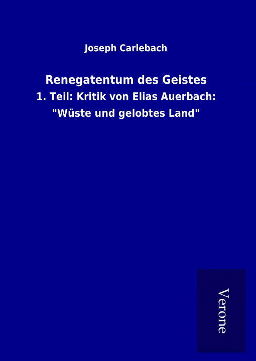 Knjiga Renegatentum des Geistes Joseph Carlebach