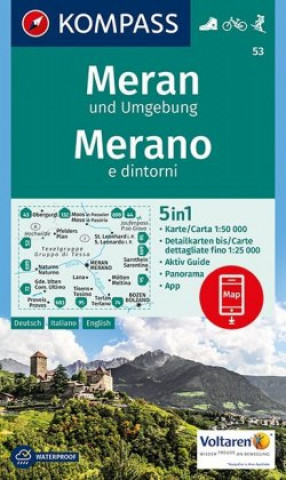 Nyomtatványok KOMPASS Wanderkarte 53 Meran und Umgebung /Merano e dintorni 1:50.000. Merano e dintorni Kompass-Karten Gmbh