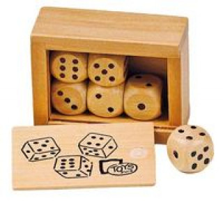 Játék Dřevěné hrací kostky v krabičce (6ks) 