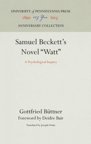 Könyv Samuel Beckett's Novel "Watt" Gottfried Büttner