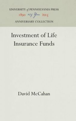 Kniha Investment of Life Insurance Funds David McCahan