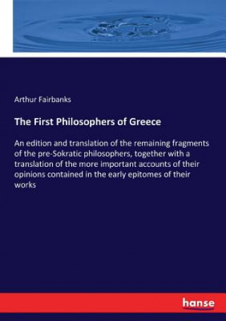 Buch First Philosophers of Greece Arthur Fairbanks