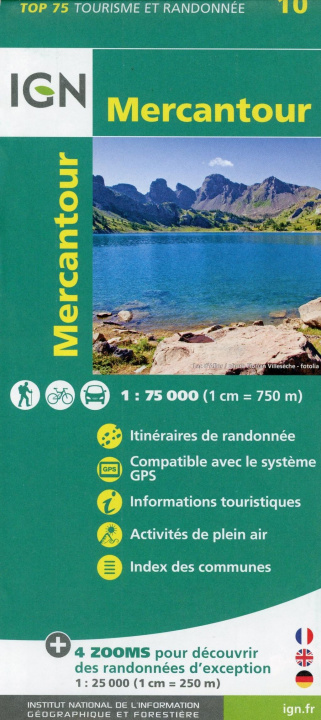 Nyomtatványok IGN 75 000 Touristische Wanderkarte 10 Mercantour 