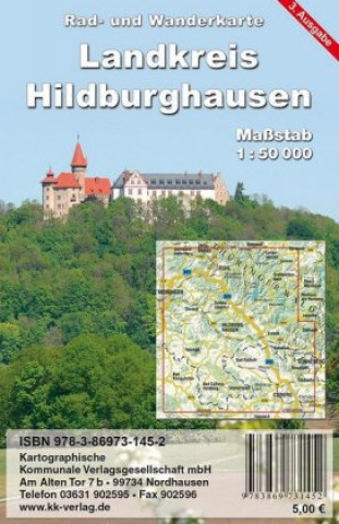 Pubblicazioni cartacee Landkreis Hildburghausen 1 : 50 000 Rad- und Wanderkarte Kkv Kartographische Kommunale Verlagsgesellschaft Mbh