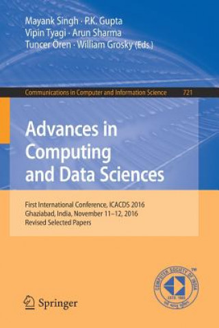 Livre Advances in Computing and Data Sciences Mayank Singh