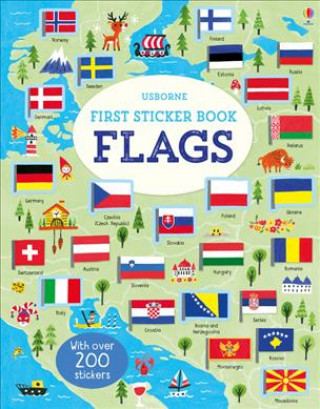 Kniha First Sticker Book Flags Holly Bathie
