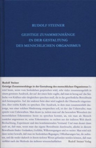 Libro Geistige Zusammenhänge in der Gestaltung des menschlichen Organismus Rudolf Steiner