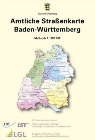 Nyomtatványok Baden-Württemberg 1 : 200 000 Amtliche Straßenkarte 