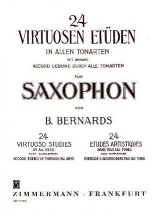 Tiskovina 24 virtuose Etüden in allen Tonarten mit Anhang, Saxophon Bernhard Kutsch