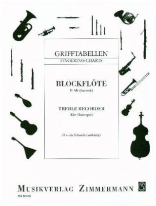 Kniha Grifftabelle für Blockflöte ((F-Alt, barocke Griffweise) Ursula Schmidt-Laukamp